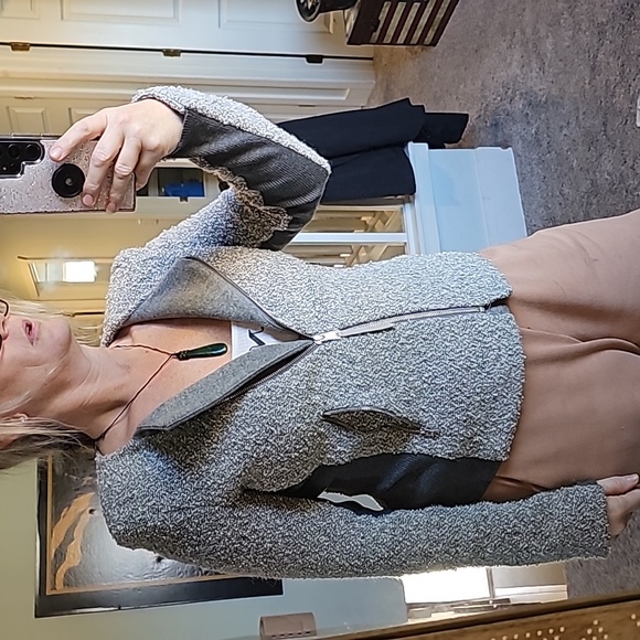 STUNNING REBECCA TAYLOR SNOWFLAKE TWEED MOTO WOOL MIX JACKET - Picture 9 of 13